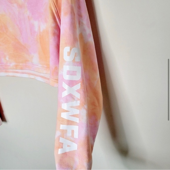 Sarah’s Day x White Fox Active Pink & Orange Cali Tie Dye Sweater Sweatshirt -S - Picture 6 of 12